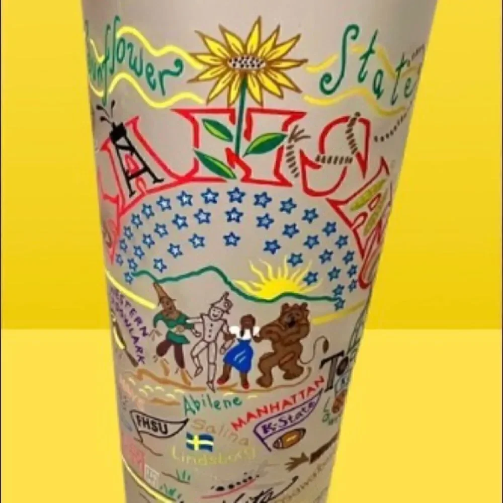 Catstudio “Kansas” Frosted Souvenir Glass Used Only As Set Dressing On TV Show.